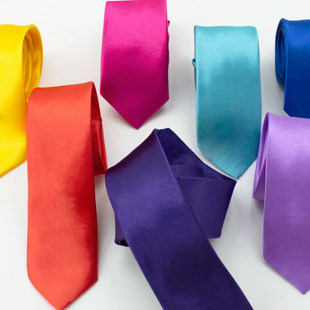 Corbata Estrecha Unisex sin Estampado Satinado Morado Nº1 para Celebraciones y Eventos 100% Poliéster - Imagen 6